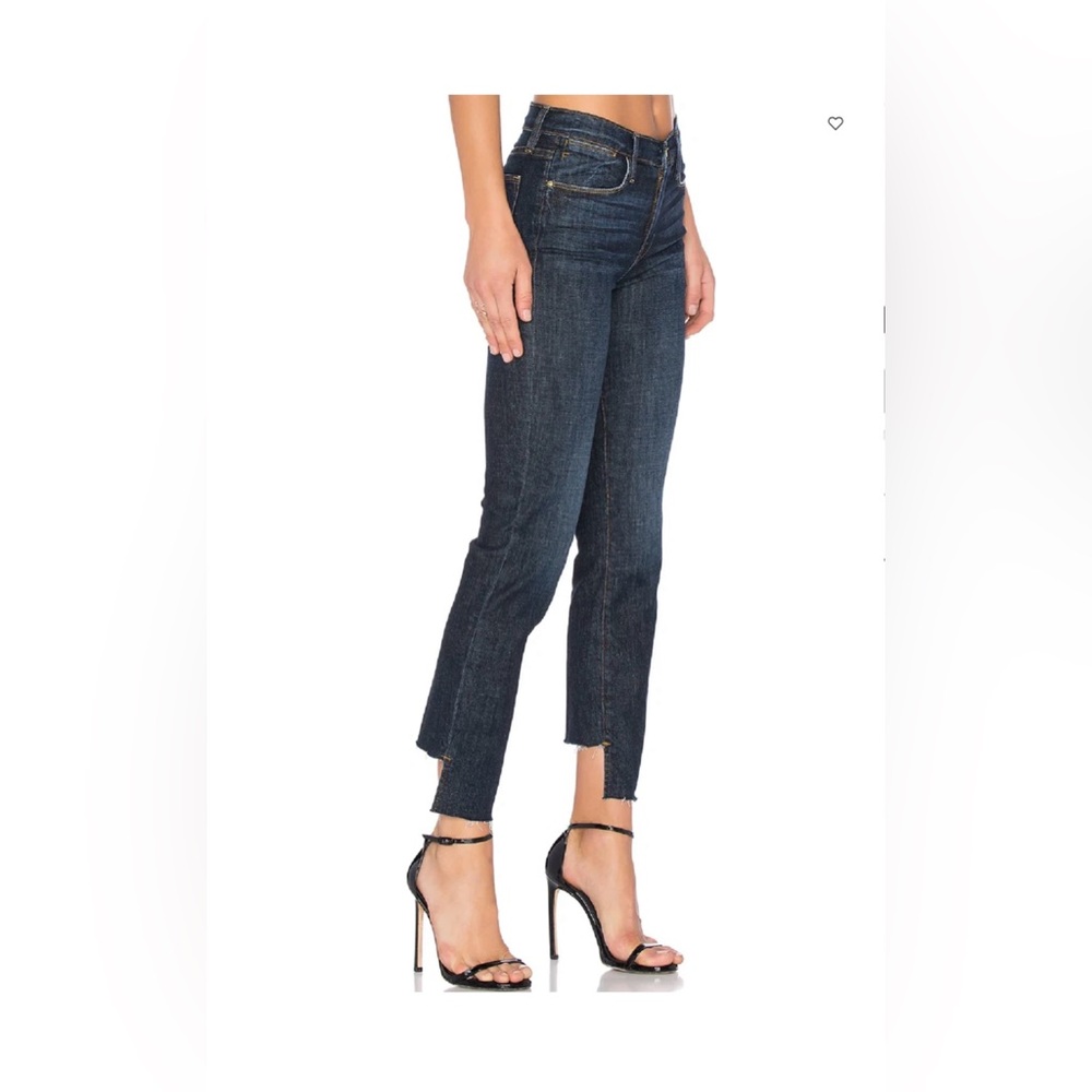 FRAME Denim $239 Le High Straight Reverse Step Hem Jeans 27 Raw‎ Edge Ankle Crop